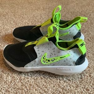 Neon green and grey nike shoes!